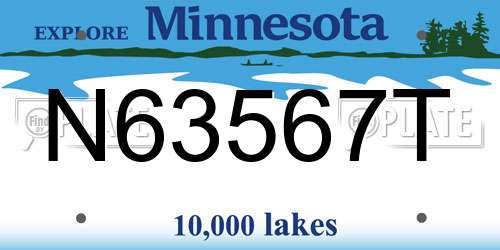 N63567T Minnesota License Plate