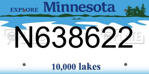 N638622 Minnesota License Plate