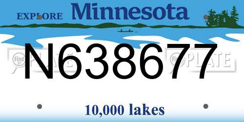 N638677 Minnesota License Plate