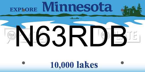 N63RDB Minnesota License Plate