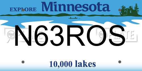 N63ROS Minnesota License Plate