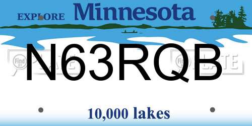 N63RQB Minnesota License Plate