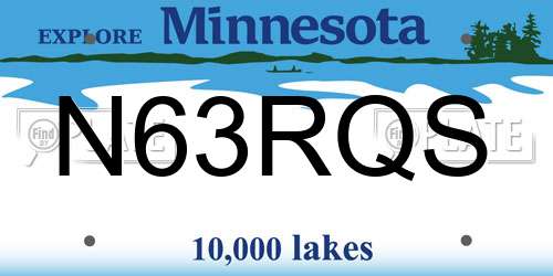 N63RQS Minnesota License Plate
