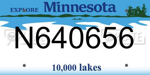 N640656 Minnesota License Plate