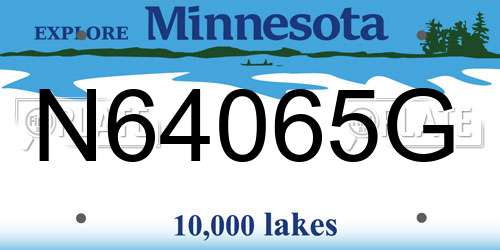 N64065G Minnesota License Plate