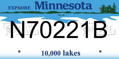N70221B Minnesota License Plate