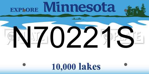 N70221S Minnesota License Plate