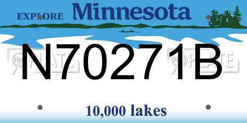 N70271B Minnesota License Plate