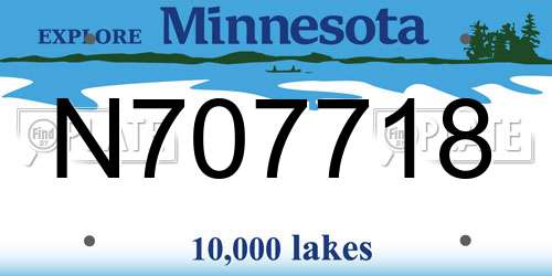 N707718 Minnesota License Plate