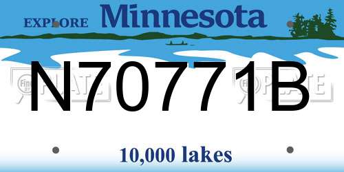 N70771B Minnesota License Plate