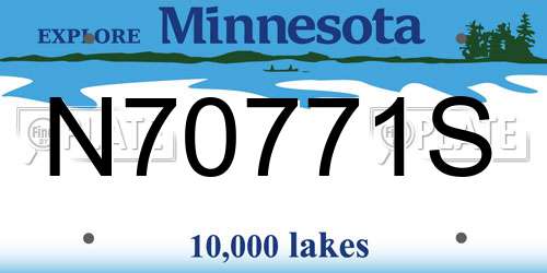N70771S Minnesota License Plate