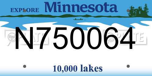 N750064 Minnesota License Plate