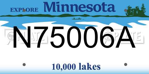 N75006A Minnesota License Plate