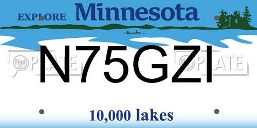 N75GZI Minnesota License Plate