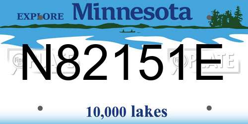 N82151E Minnesota License Plate