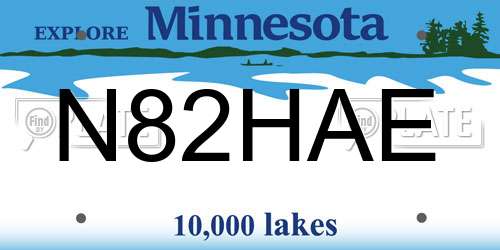N82HAE Minnesota License Plate