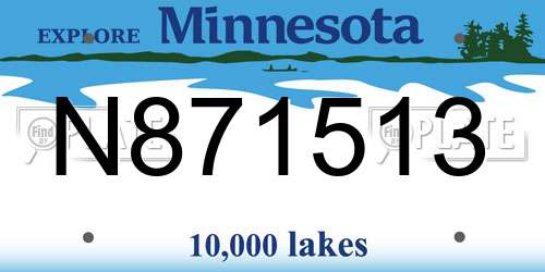 N871513 Minnesota License Plate