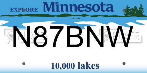 N87BNW Minnesota License Plate