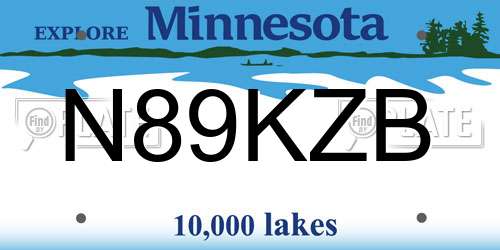 N89KZB Minnesota License Plate