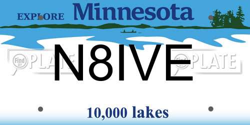 N8IVE Minnesota License Plate