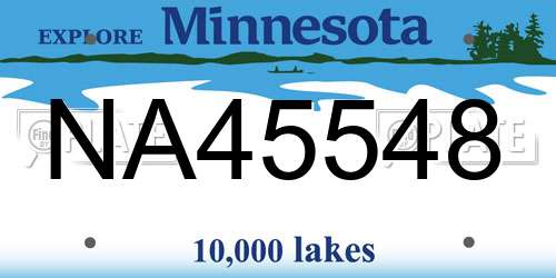 NA45548 Minnesota License Plate
