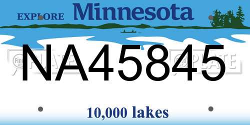 NA45845 Minnesota License Plate