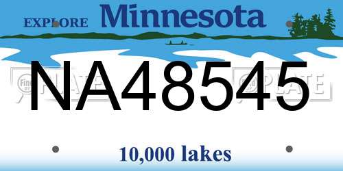 NA48545 Minnesota License Plate