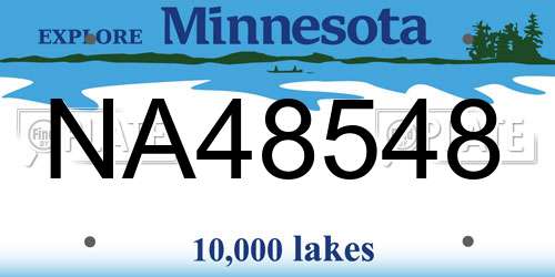 NA48548 Minnesota License Plate