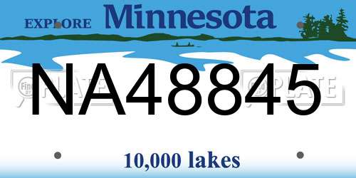 NA48845 Minnesota License Plate