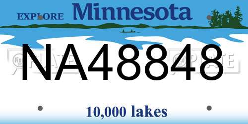 NA48848 Minnesota License Plate