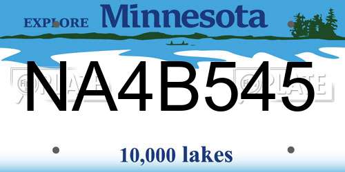 NA4B545 Minnesota License Plate