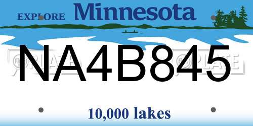 NA4B845 Minnesota License Plate