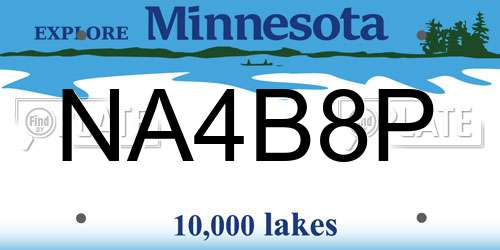 NA4B8P Minnesota License Plate