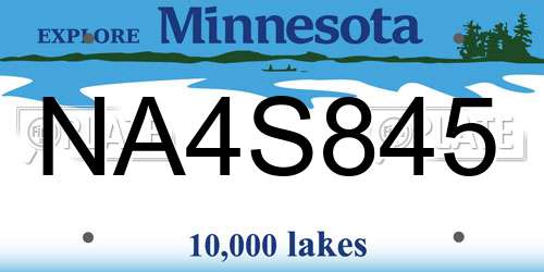 NA4S845 Minnesota License Plate
