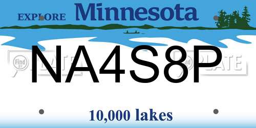 NA4S8P Minnesota License Plate