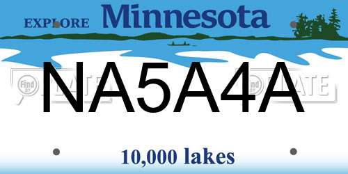 NA5A4A Minnesota License Plate