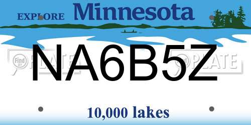NA6B5Z Minnesota License Plate