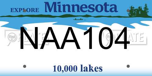 NAA104 Minnesota License Plate