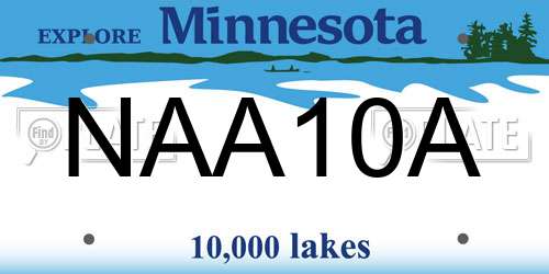 NAA10A Minnesota License Plate