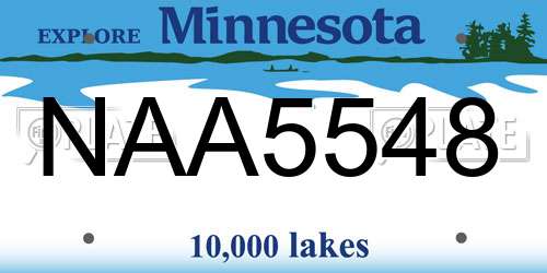 NAA5548 Minnesota License Plate