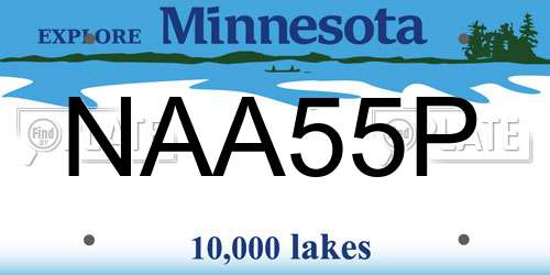 NAA55P Minnesota License Plate