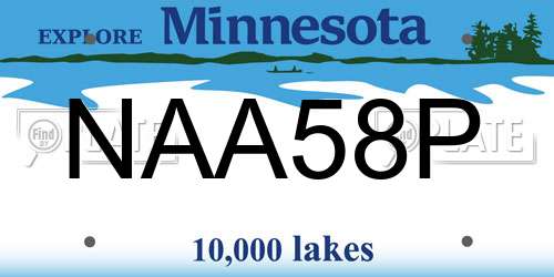 NAA58P Minnesota License Plate