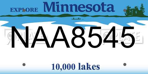 NAA8545 Minnesota License Plate