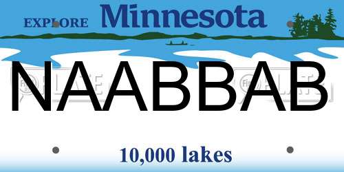 NAABBAB Minnesota License Plate