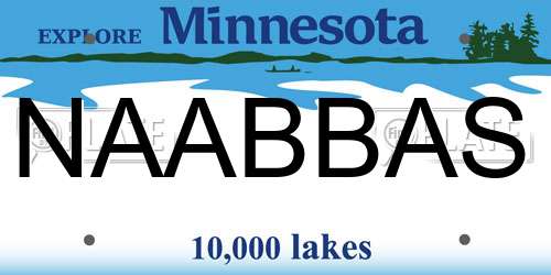 NAABBAS Minnesota License Plate