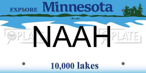 NAAH Minnesota License Plate