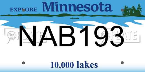 NAB193 Minnesota License Plate