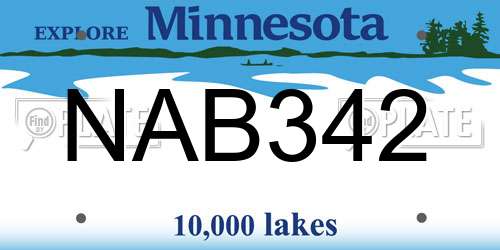 NAB342 Minnesota License Plate