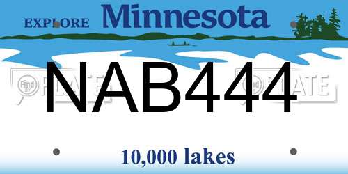 NAB444 Minnesota License Plate