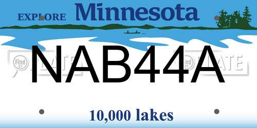 NAB44A Minnesota License Plate